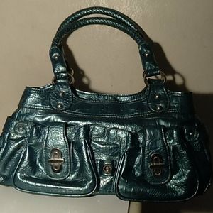 Metallic Light Blue Mondani Handbag